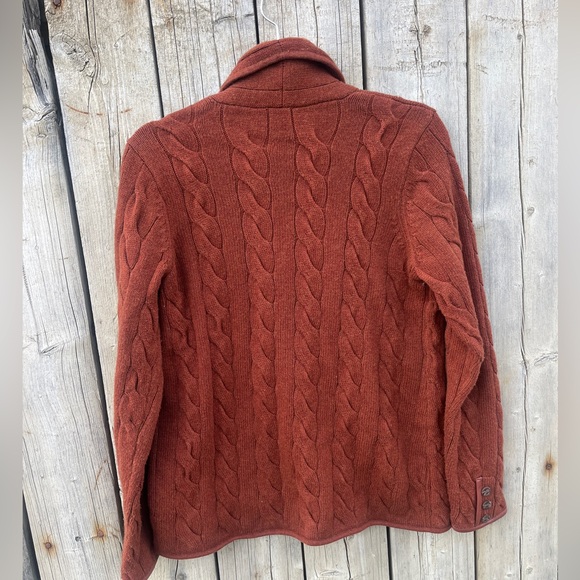 Talbots Rust Cable Knit Cardigan - Picture 8 of 11